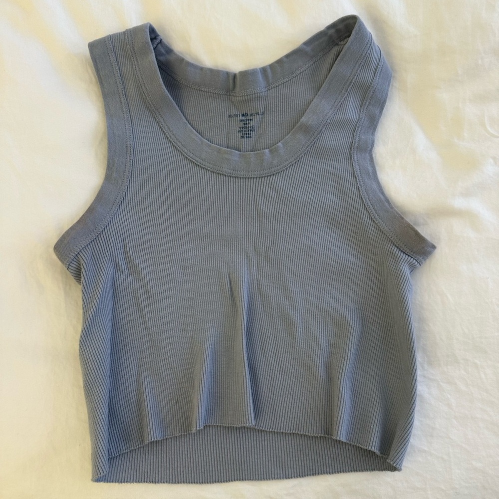 Brandy Melville Gray Fitted Crop Tank Top